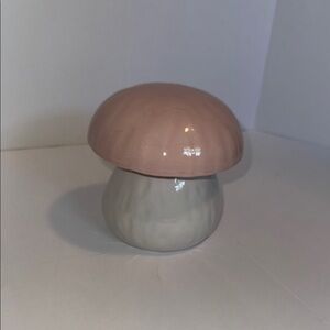 Pink and White Ceramic Mushroom Candle